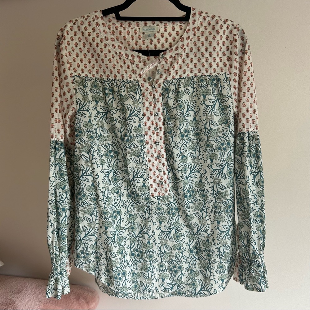 nwot sundance‎ long sleeve blouse; size: S